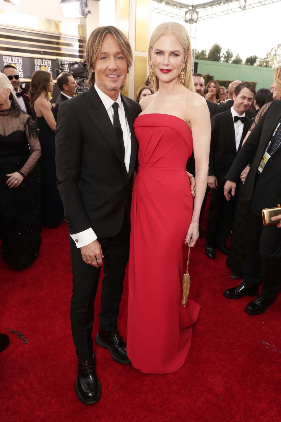 BEVERLY HILLS, CALIFORNIA - JANUARY 05: 77th ANNUAL GOLDEN GLOBE AWARDS -- Pictured: (l-r) Keith Urban and Nicole Kidman arrive to the 77th Annual Golden Globe Awards held at the Beverly Hilton Hotel on January 5, 2020. -- (Photo by: Todd Williamson/NBC/NBCU Photo Bank via Getty Images)