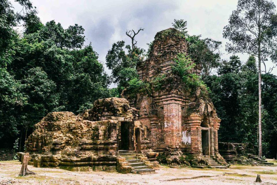 <p>Christopher Wise</p> Damrei Krap, part of the ninth-century temple complex of Mahendraparvata on Phnom Kulen, a plateau in northwestern Cambodia.