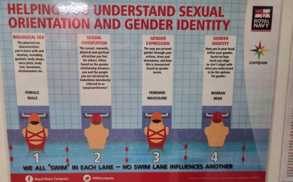 A Royal Navy poster showing the differences between sexual orientation and gender identity