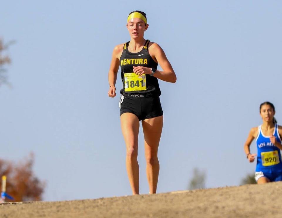 Ventura sophomore Sadie Engelhardt won the Division 2 state title at the CIF-State cross country championships Saturday at Woodward Park in Fresno.