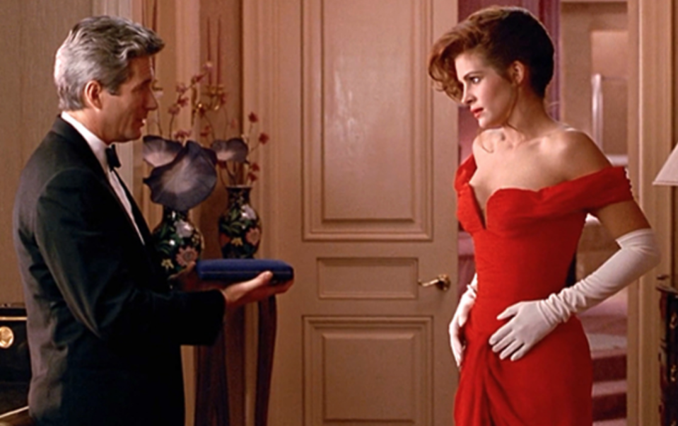 <p>There are too many fashion moments in <em>Pretty Woman </em>to count, so we'll just give credit where credit is due: to Vivian's most glam moment. The off-the-shoulder evening gown she wears to the opera is red hot.</p>