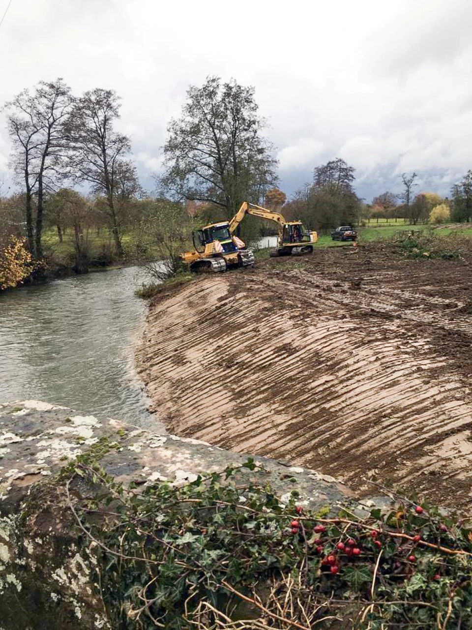 It&#39;s estimated that it could cost nearly &#xa3;700,000 to restore the river and its banks after Price bulldozed and reprofiled it. (SWNS)