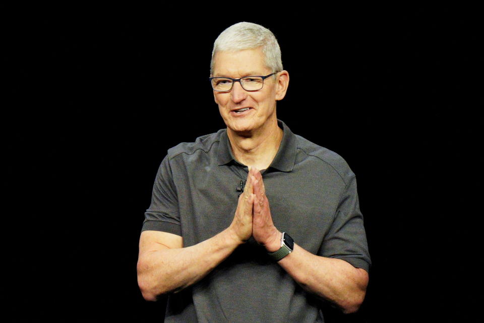 Apple CEO Tim Cook attends the 'Wonderlust' event at the company's headquarters in Cupertino, California, U.S. September 12, 2023. REUTERS/Loren Elliott