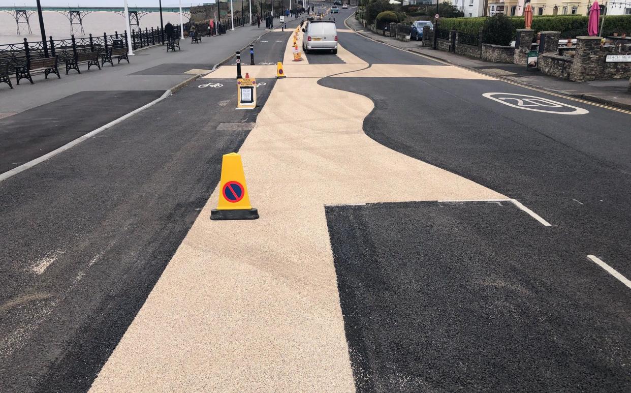 Road markings in Clevedon, Somerset - Euan Stretch /SWNS