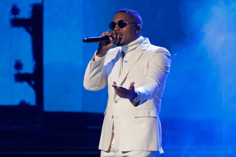 Nas performs at the 62nd Grammy Awards show in Los Angeles