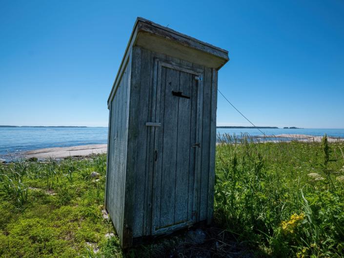 The outhouse.