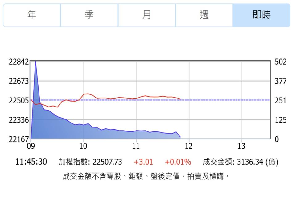 台積電、聯發科等重量級電子股休息，台股多頭17日攻堅力道轉弱。（圖：證交所）