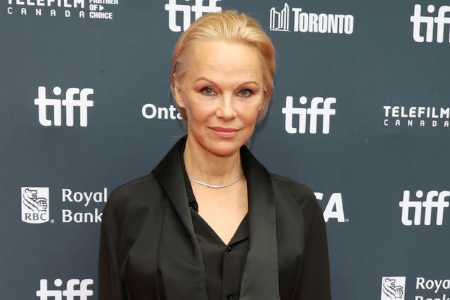 <p>Kayla Oaddams/Getty </p> Pamela Anderson at TIFF