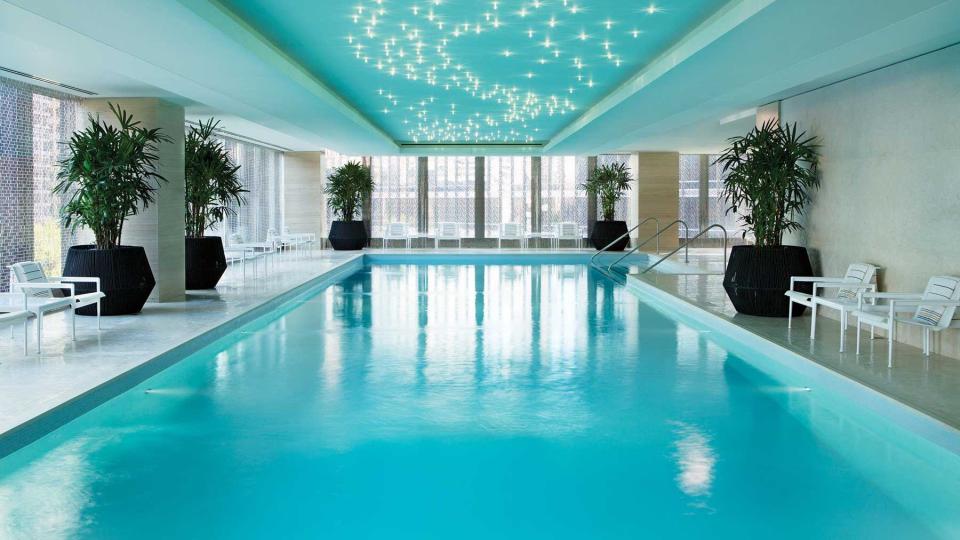 The pool at The Langham, Chicago, voted one of the best city hotels in the United States