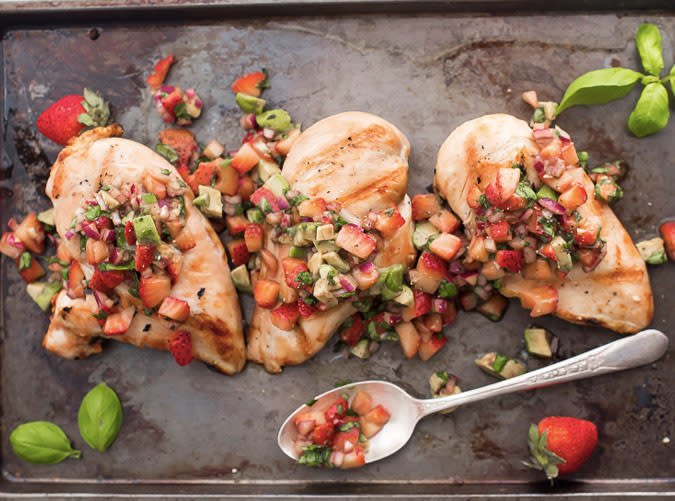 Strawberry Basil Chicken with Avocado