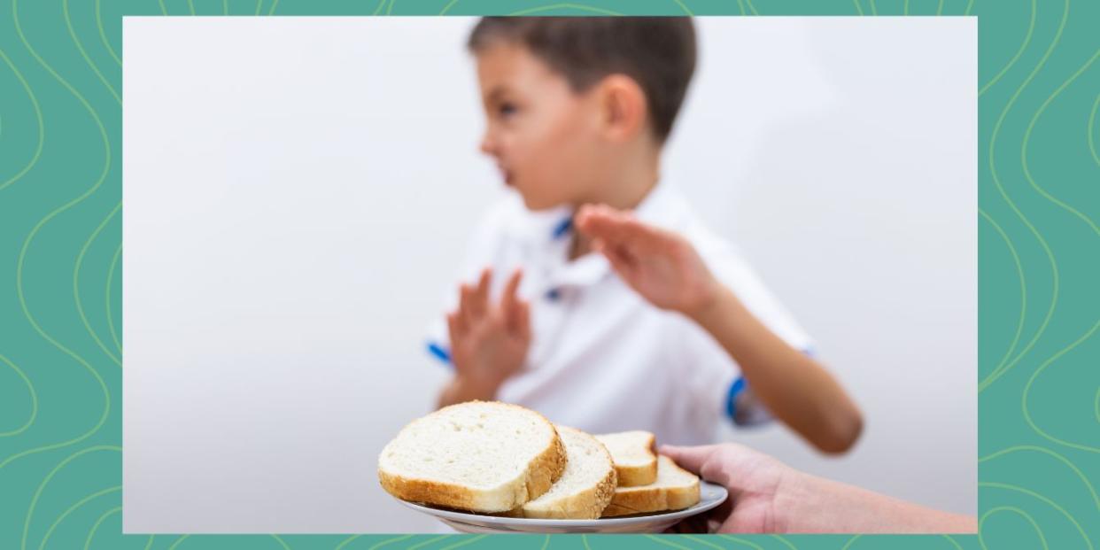 child refusing bread- celiac disease
