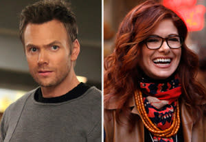 Joel McHale, Community and Debra Messing, Smash | Photo Credits: Justin Lubin/NBC; Will Hart/NBC