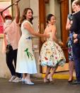 <p>An actress playing Charlotte's now grown-up daughter Lily was seen wearing a complementing floral Oscar de la Renta puffball dress. </p>