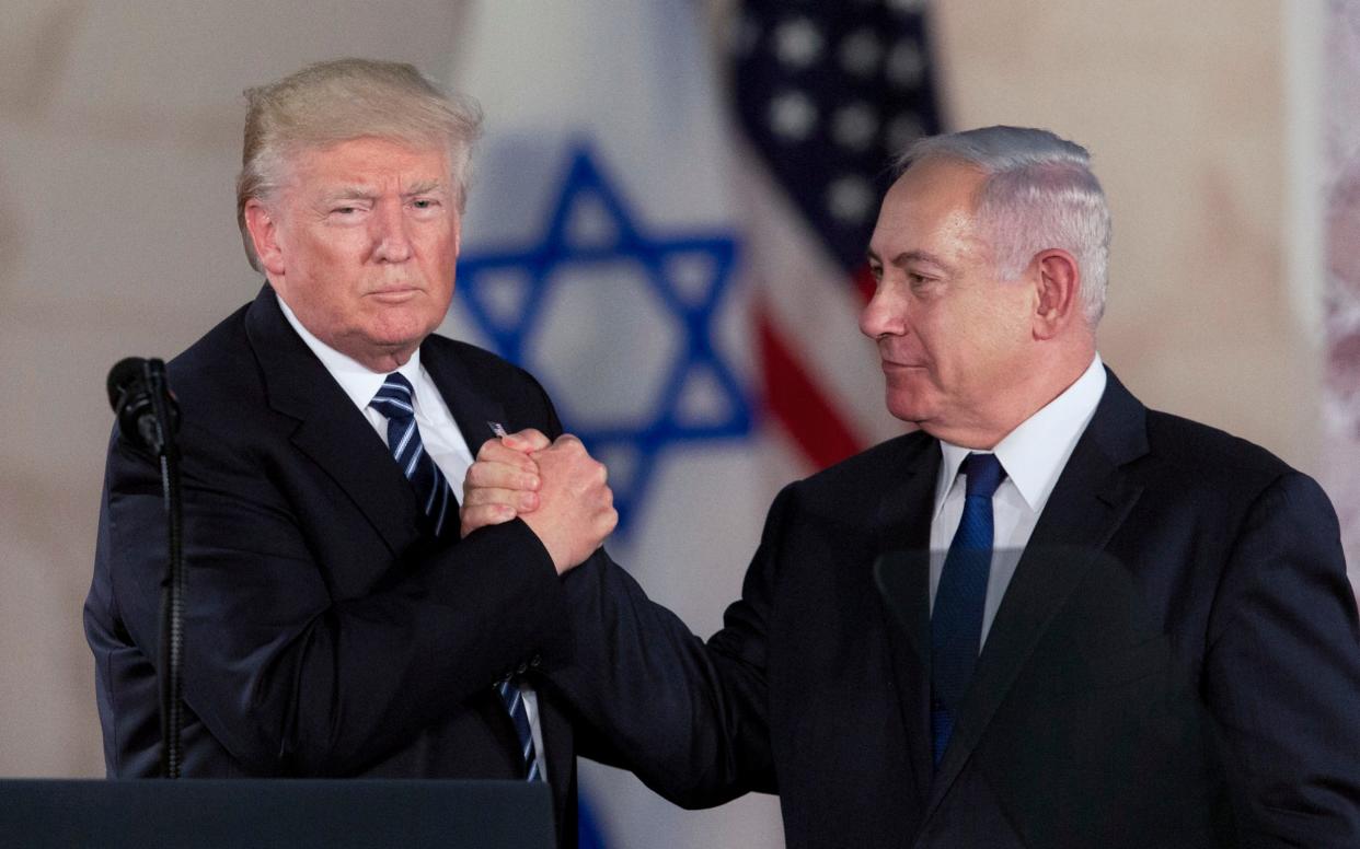 Donald Trump made no mention of a two-state solution during his time in Israel and the occupied West Bank - AP