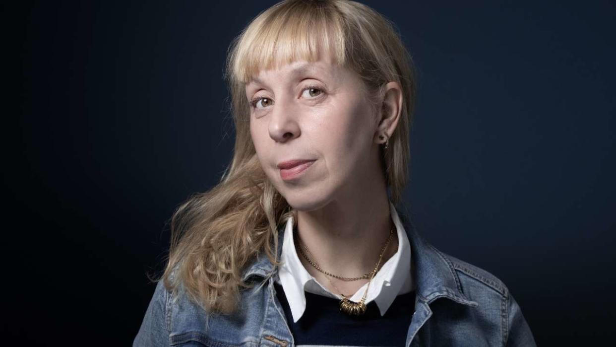 French writer Lola lafon poses during a photo session in Paris, on October 5, 2020. (Photo by JOEL SAGET / AFP) (Photo by JOEL SAGET/AFP via Getty Images)