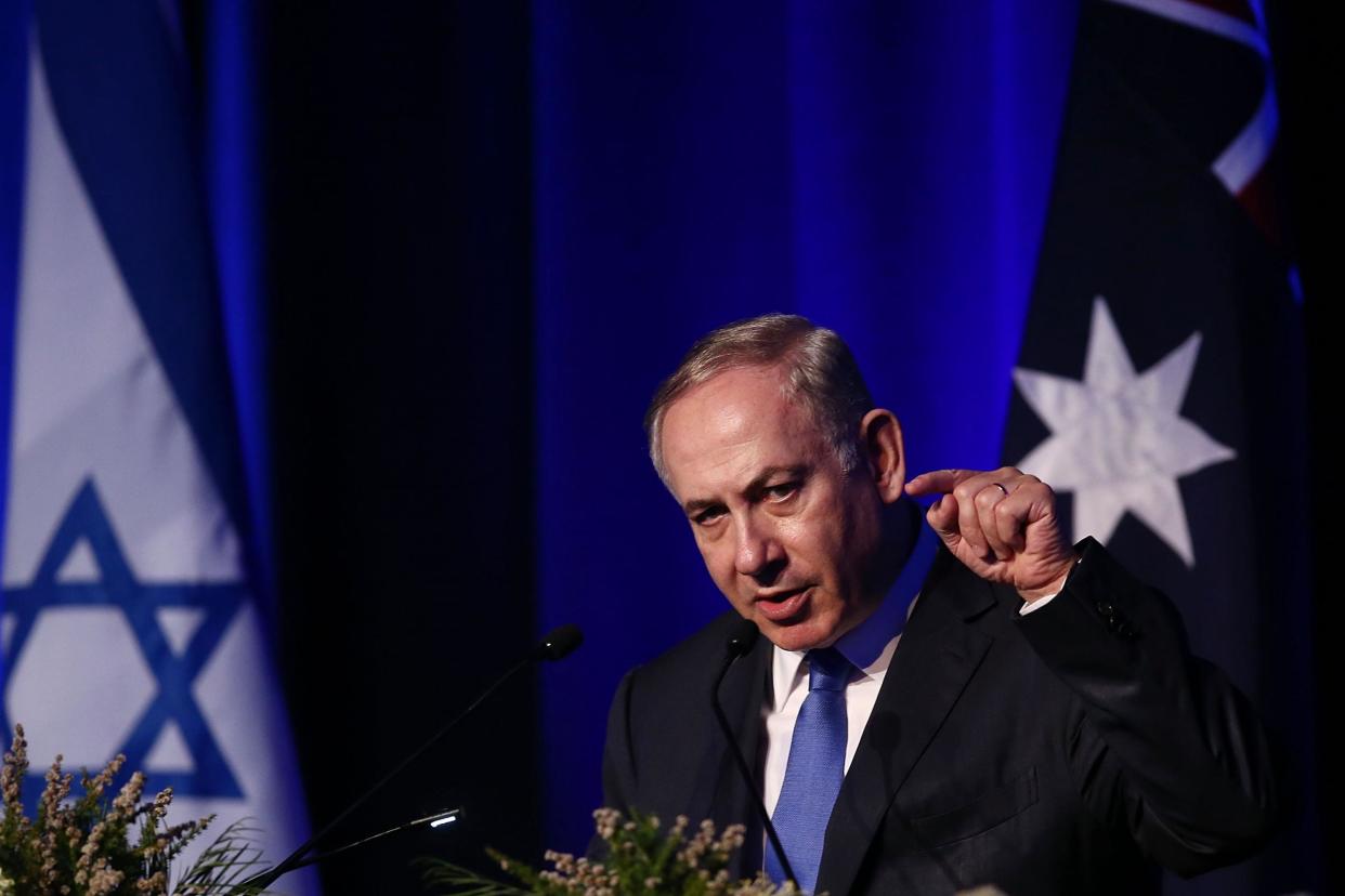 Israeli Prime Minister Benjamin Netanyahu speaks at Sydney's International Convention Centre on February 22, 2017: Getty Images