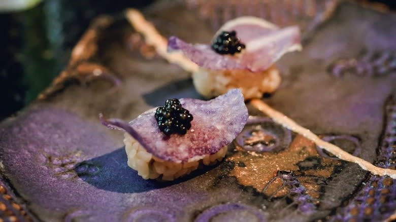 RobinSF purple nigiri with caviar