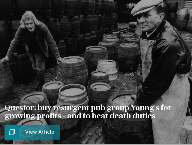 Questor: buy resurgent pub group Young's for growing profits - and to beat death duties