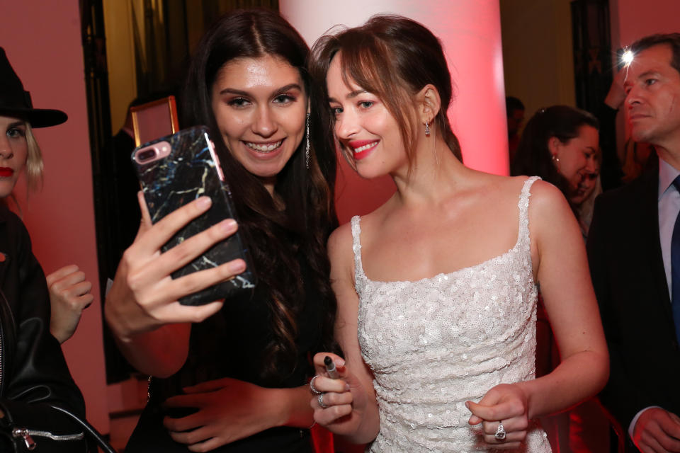 <p>Dakota Johnson photographed for the Fifty Shade Freed Premiere on Feb 6, 2018 in Paris, France. (Photo by Olivier VIGERIE / Contour by Getty Images) </p>