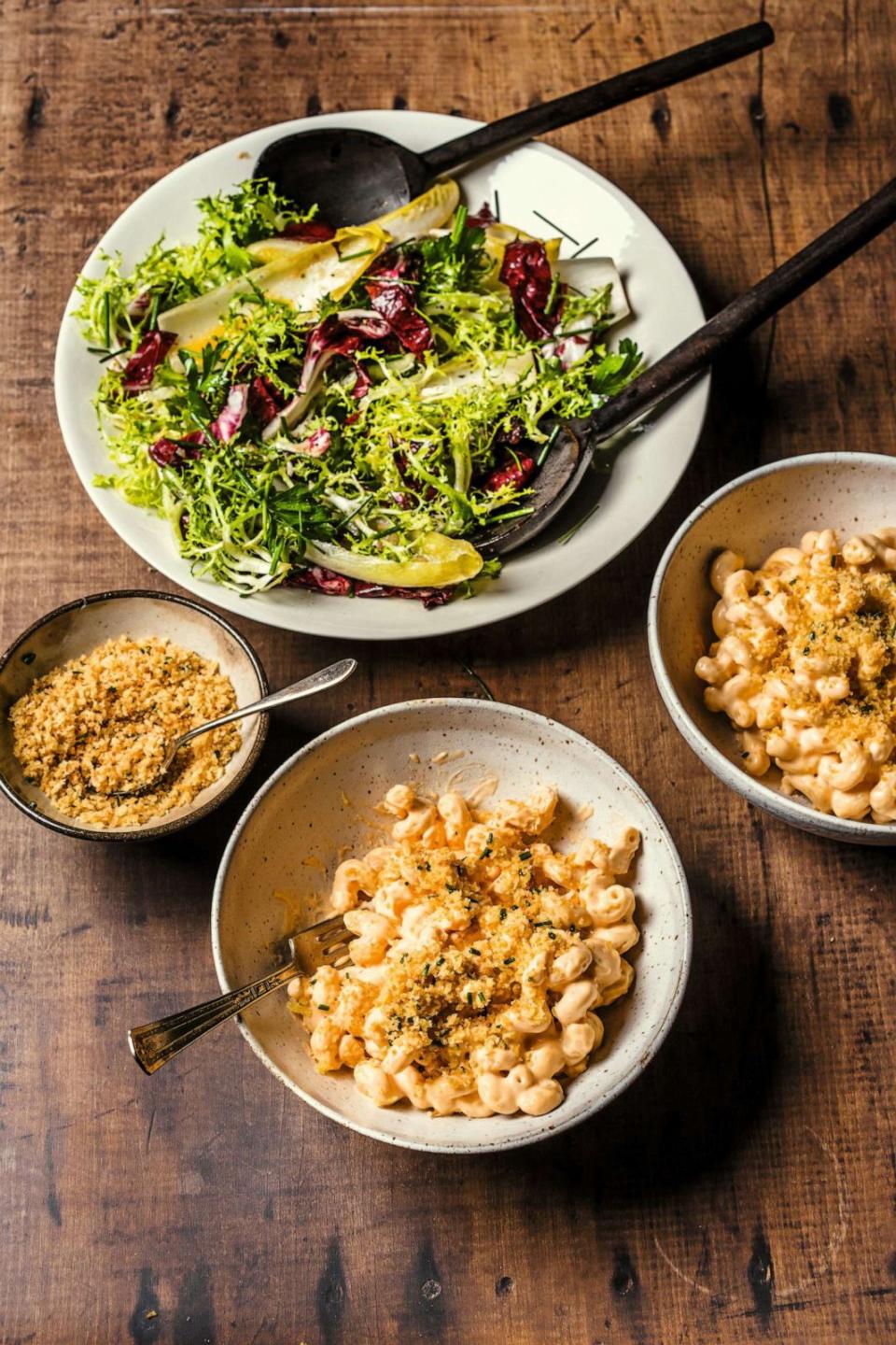 PHOTO: Stovetop mac and cheese with a bitter greens salad from Michael Symon's new cookbook. (Ed Anderson)
