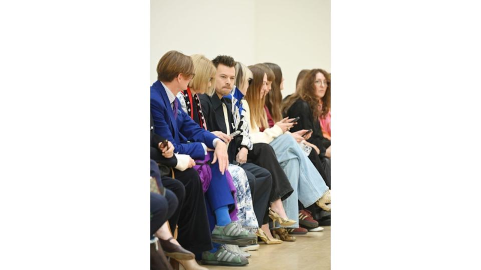 Hamish Bowles, Anna Wintour and Harry Styles attended the S.S. Daley show during London Fashion Week 