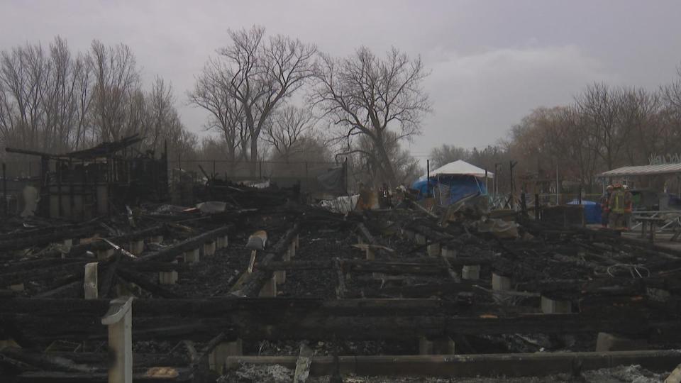 Toronto Fire crews are expected to stay on scene overnight after a blaze destroyed the Ward's Island Association Clubhouse early Sunday morning.