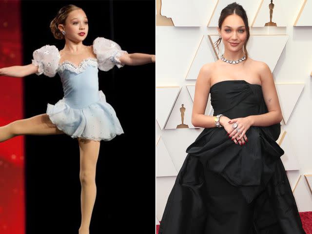 Lifetime ; David Livingston/Getty Maddie Ziegler on 'Dance Moms' then and now