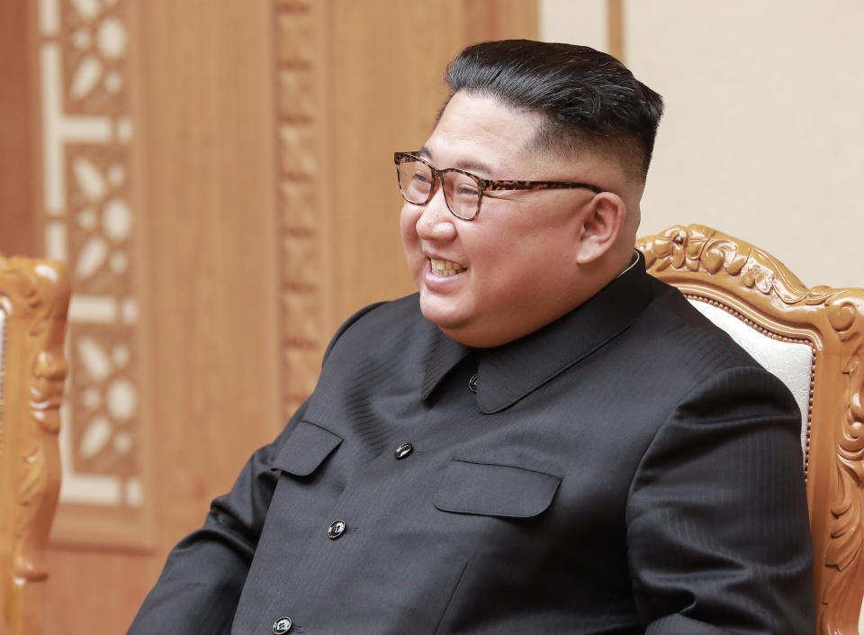 <em>The North Korean leader <span class="s1">reaffirmed his commitment to a nuclear-free Korean Peninsula</span> (AP)</em>