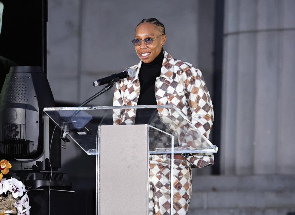 ena Waithe speaks at the 17th Annual Harlem's Fashion Row Fashion Show & Style Awards on September 3, 2024 in New York City.