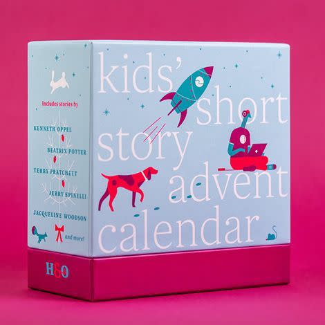 <p><strong>Hingston and Olsen</strong></p><p>hingstonandolsen.com</p><p><strong>$57.00</strong></p><p><a href="https://www.hingstonandolsen.com/store/the-kids-short-story-advent-calendar" rel="nofollow noopener" target="_blank" data-ylk="slk:Shop Now" class="link ">Shop Now</a></p><p>Hingston and Olsen, the publishers behind the famed <a href="https://www.hingstonandolsen.com/store/the-2021-short-story-advent-calendar" rel="nofollow noopener" target="_blank" data-ylk="slk:short story advent calendar for adults" class="link ">short story advent calendar for adults</a> (and also the <a href="https://www.hingstonandolsen.com/store/ghost-box-iii" rel="nofollow noopener" target="_blank" data-ylk="slk:Ghost Box" class="link ">Ghost Box</a> for Halloween stories), has launched a new, story-filled advent calendar for kids. This year, the box is filled with tales from Jacqueline Woodson, Jerry Spinelli, Terry Pratchett, Kenneth Oppel, Beatrix Potter and others. <em>Ages 9+</em></p>