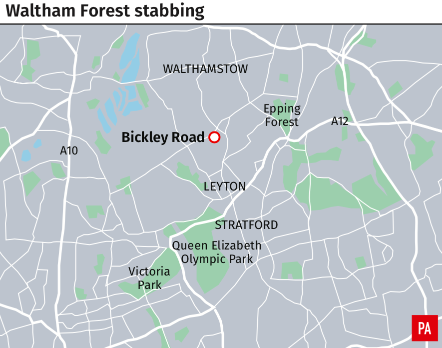 <em>The stabbing took place in Waltham Forest on Tuesday evening (PA)</em>