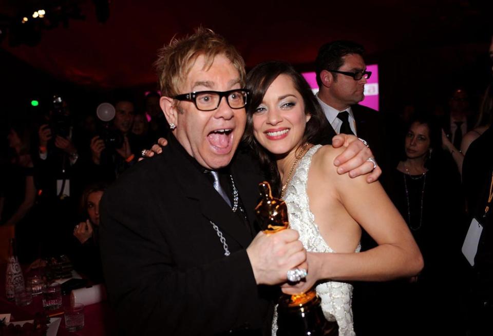 Oscars Elton John Party 2008 Elton John Marion Cotillard