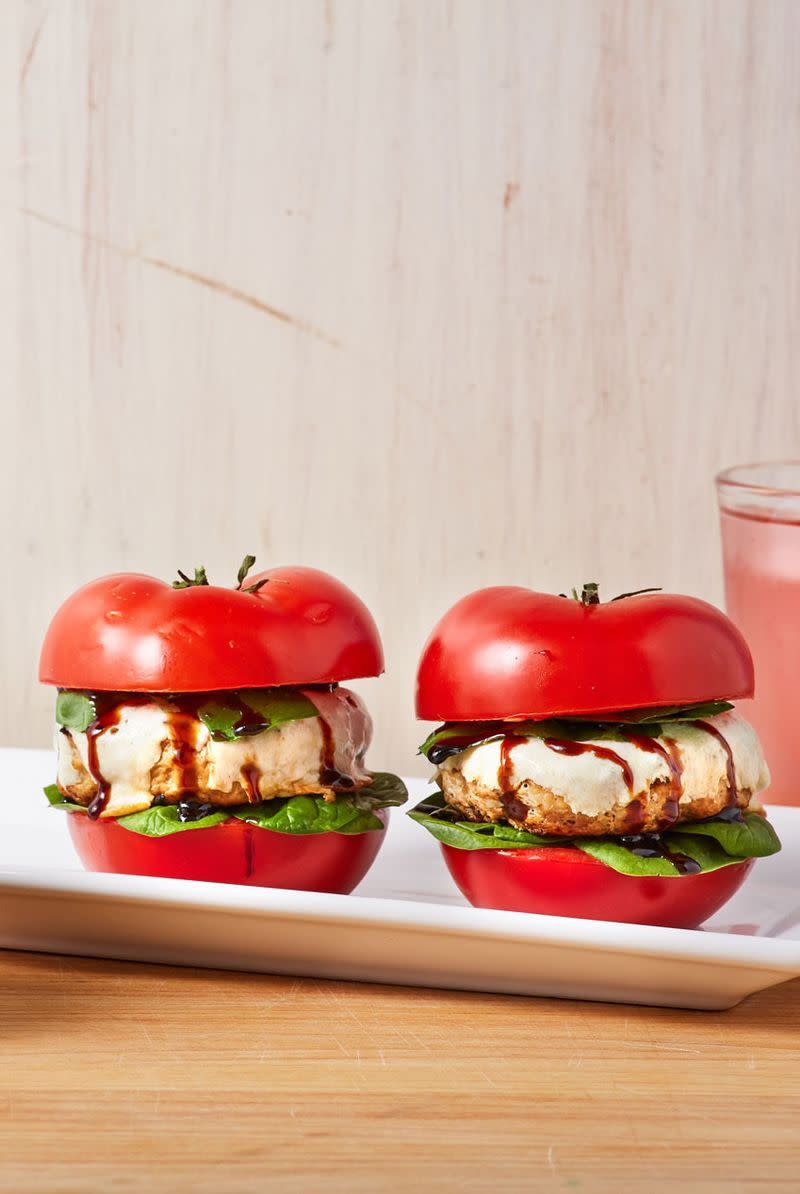 No-Bun Bruschetta Burgers