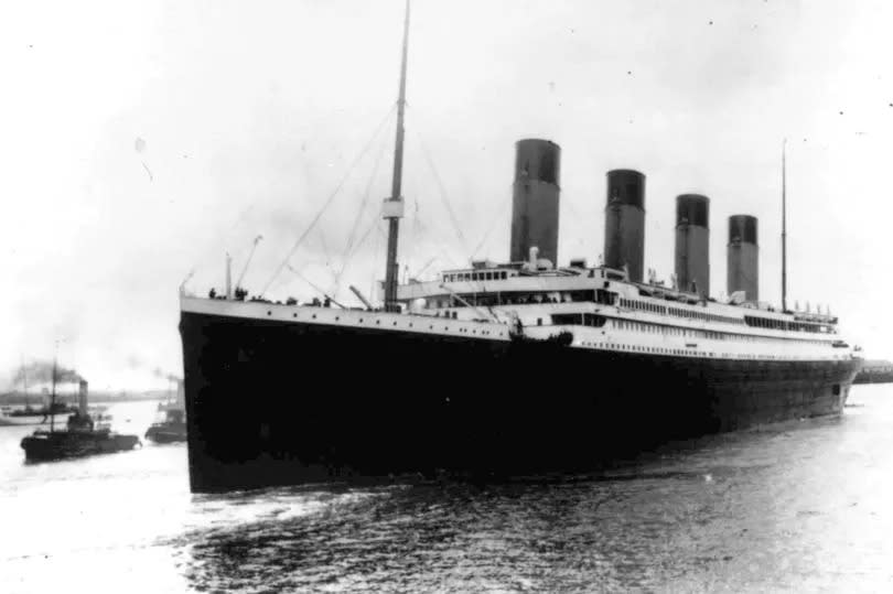 The Titanic leaves Southampton, England, on her maiden voyage, April 10, 1912
