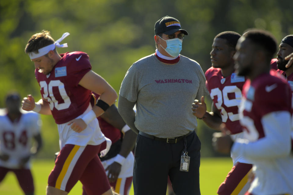 ASHBURN, VA - AUGUST 18: Washington head coach Ron Rivera during The Washington Football Team's summer training camp in Ashburn, VA  on August 18, 2020 Photo by John McDonnell/The Washington Post via Getty Images)