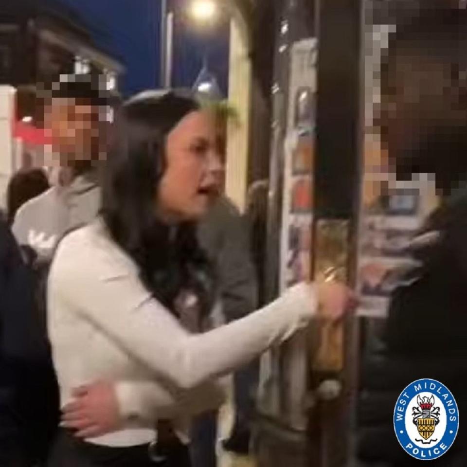 Sharna Walker’s “appalling” racist tirade was caught on camera by a passer-by, and went viral, leading to her arrest two days after the incident. (West Midlands Police/PA)