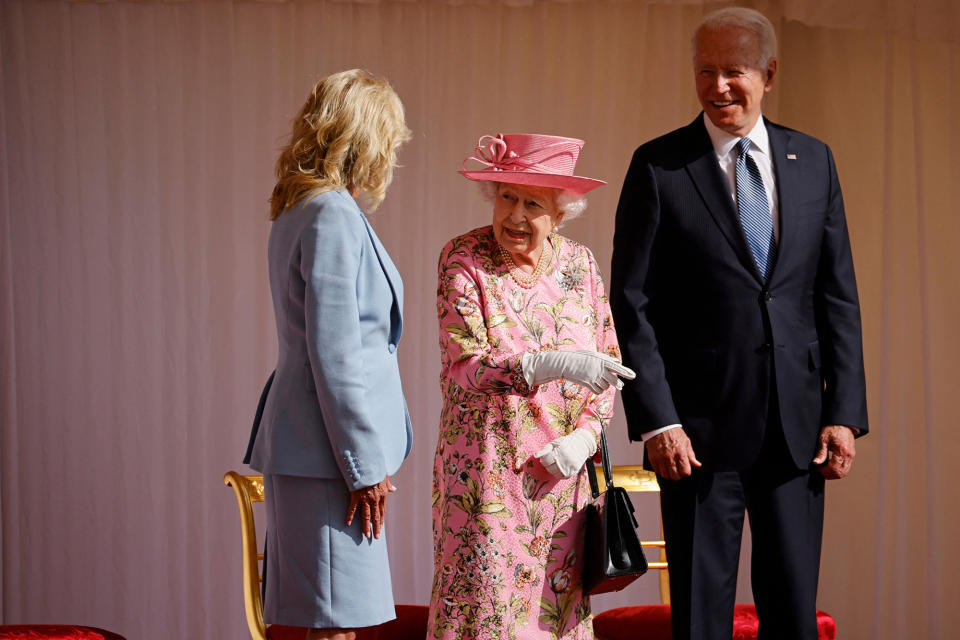 <p>Following Sunday's visit with the Queen, President Biden flew to Brussels for the 31st Summit of the North Atlantic Treaty Organization (NATO) on June 14, where he's set to <a href="https://www.whitehouse.gov/briefing-room/statements-releases/2021/06/13/fact-sheet-nato-summit-revitalizing-the-transatlantic-alliance/" rel="nofollow noopener" target="_blank" data-ylk="slk:recommit to the Transatlantic Alliance;elm:context_link;itc:0;sec:content-canvas" class="link ">recommit to the Transatlantic Alliance</a>.</p>