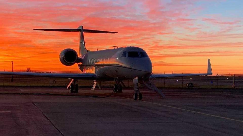 The EC-37B, the Air Force's next Compass Call aircraft, will be a modified version of the Gulfstream G550 business jet packed with jamming and other electronic warfare equipment. The Air Force already flies a modified G550 as the C-37B, pictured here at Joint Base Andrews in Maryland, to transport high-ranking government or Defense Department officials. (Air Force)
