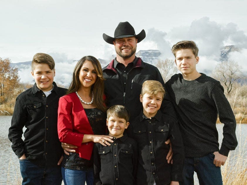 Lauren Boebert with her husband Jayson and four sons.