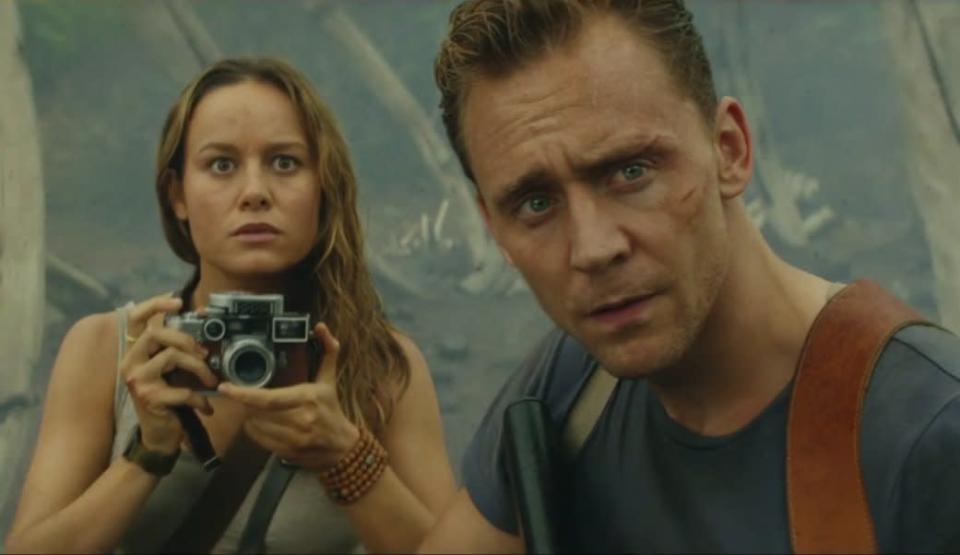 Brie Larson and Tom Hiddleston in ‘Kong: Skull Island’ (credit: Warner Bros)