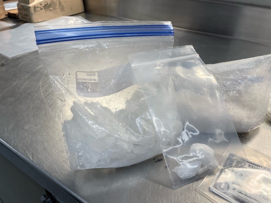 A photo of methamphetamine seized during a traffic stop at 1300 South 300 West. Courtesy Salt Lake City Police Department