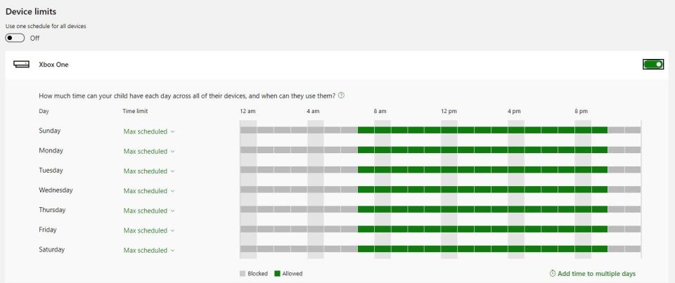 How to set time limits on Xbox One