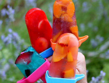 Frozen Jell-O Fruit Popsicles