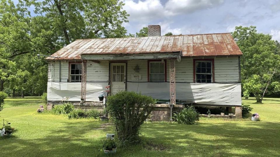 This undated photo provided by The Conservation Fund shows the family home of David Hall, a Black farmer who let participants in the Selma-to-Montgomery voting rights march camp on his land, near Selma, Ala., in 1965. (Courtesy of The Conservation Fund via AP)