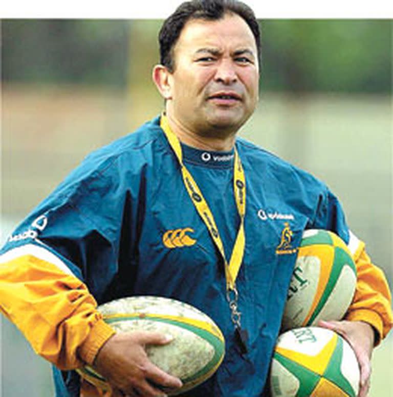 Eddie Jones, durante una de las prácticas en el Club Gimnasia y Esgrima, en Palermo 