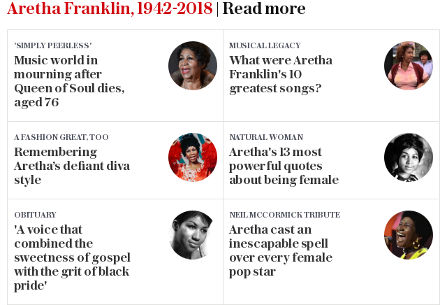 Aretha Franklin, 1942-2018 | Read more