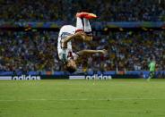 Germany's Miroslav Klose celebrates after scoring against Ghana during their 2014 World Cup Group G soccer match at the Castelao arena in Fortaleza June 21, 2014. REUTERS/Eddie Keogh