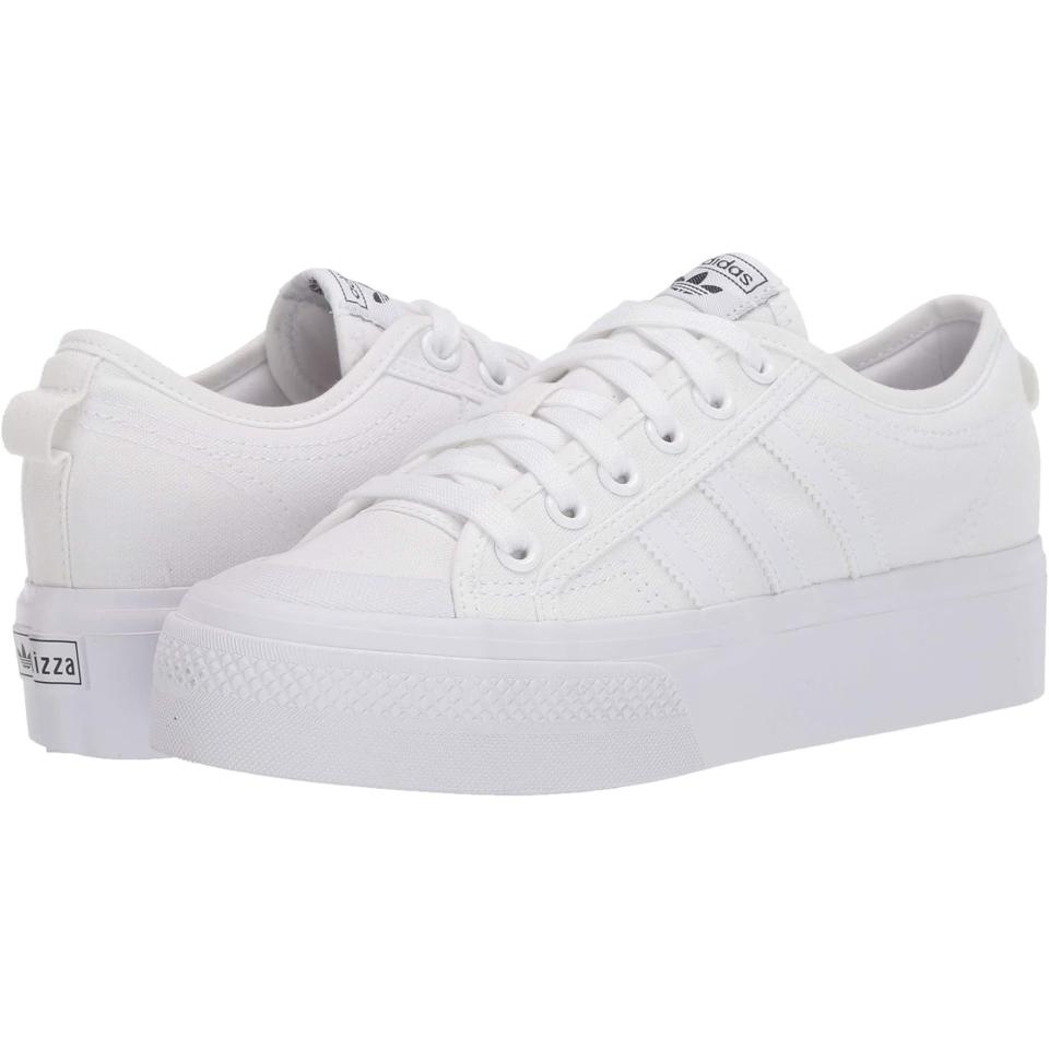 <p><a href="https://go.redirectingat.com?id=74968X1596630&url=https%3A%2F%2Fwww.zappos.com%2Fp%2Fadidas-originals-nizza-platform-wonder-white-white-ambient-sky%2Fproduct%2F9393541&sref=https%3A%2F%2Fwww.thepioneerwoman.com%2Ffashion-style%2Fg40515824%2Fbest-white-sneakers-for-women%2F" rel="nofollow noopener" target="_blank" data-ylk="slk:Shop Now;elm:context_link;itc:0;sec:content-canvas" class="link ">Shop Now</a></p><p>Adidas Originals Nizza Platform</p><p>zappos.com</p><p>$75.00</p><span class="copyright">Zappos</span>