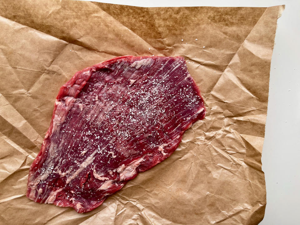 To get your flank steak the tenderest it can be, turn to salt. (Ali Rosen)