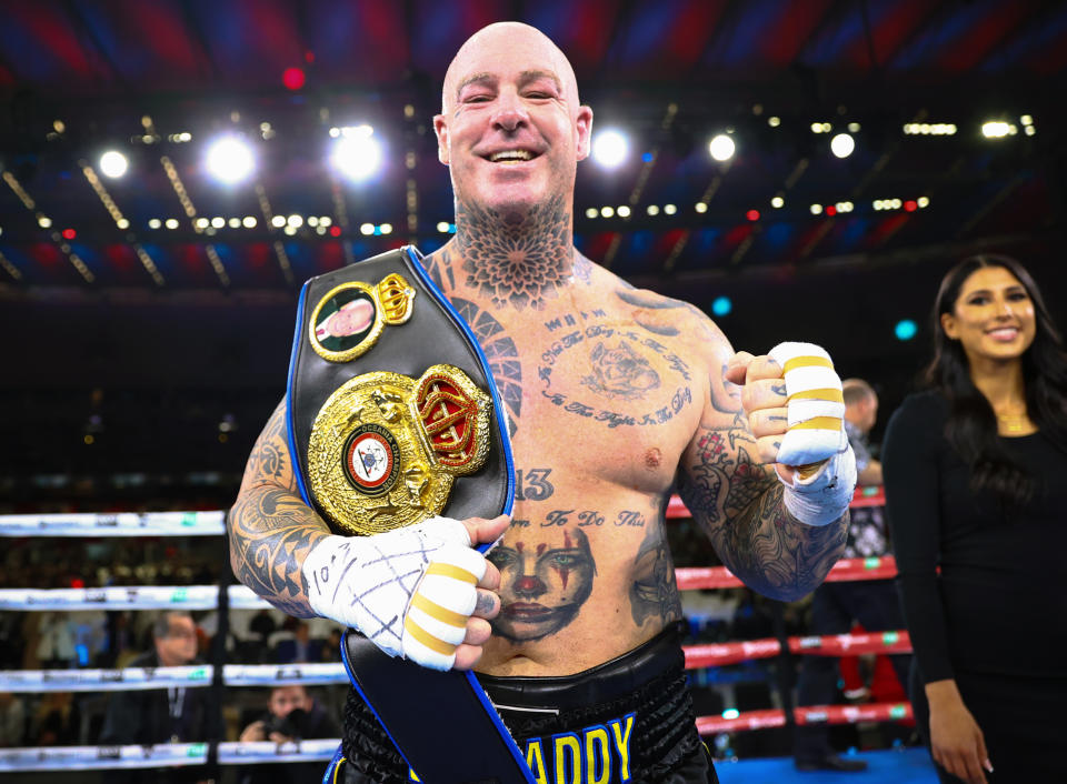 Lucas Browne, pictured here after beating Junior Fa in their heavyweight fight in Melbourne.